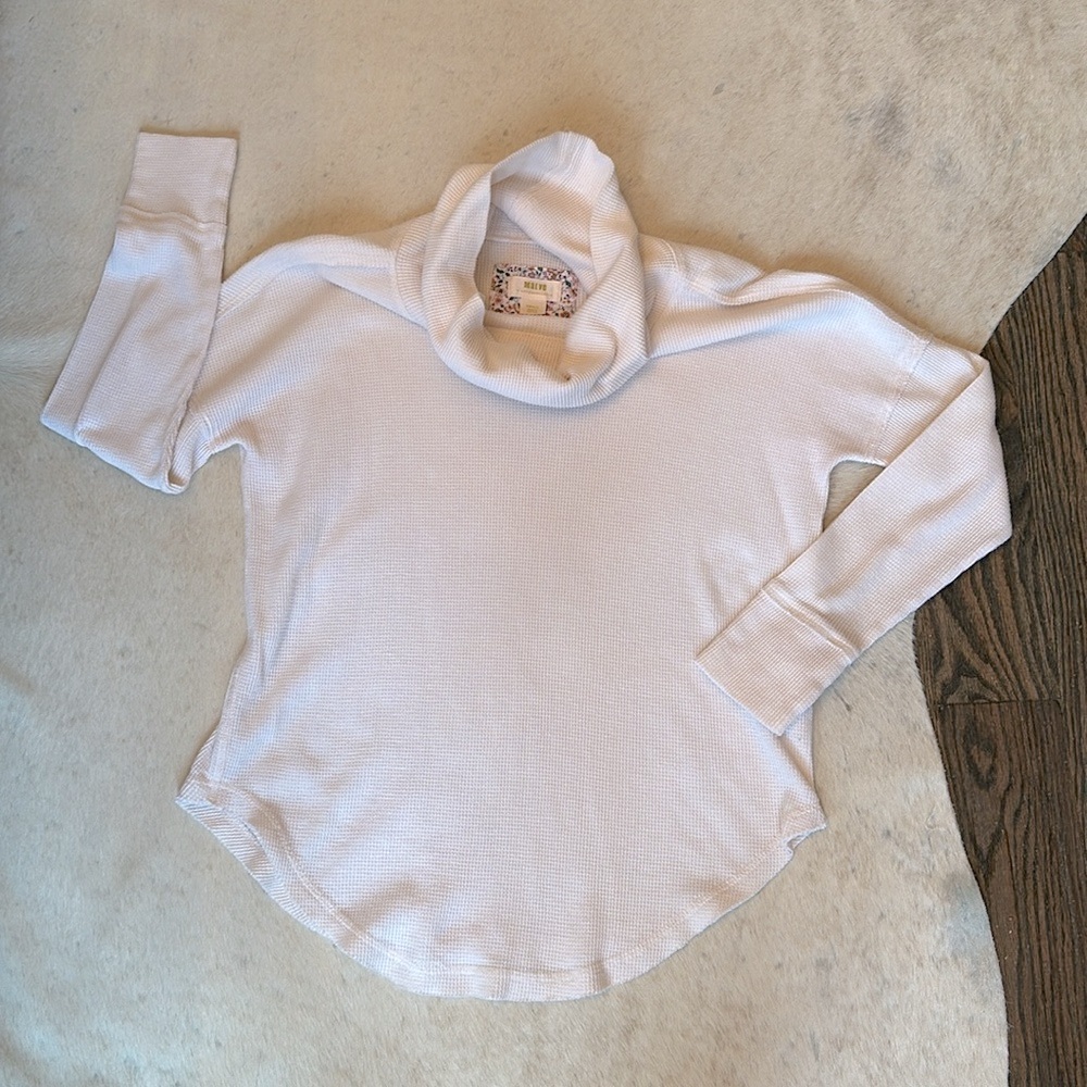 Anthropologie Maeve Cowl Neck Thermal Top
